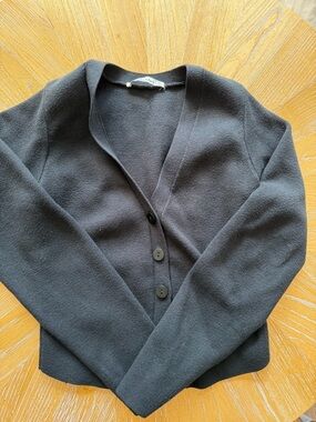 Abercrombie & Fitch Black V-Neck Button Cardigan